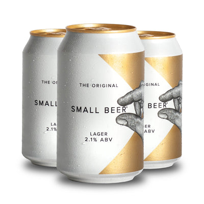 The Original Small Beer Low Alcohol Lager 2.1% ABV can, front view