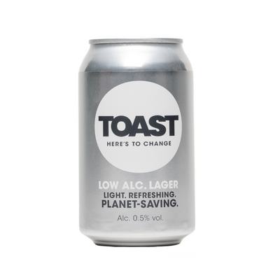 Toast Low Alcohol Lager 0.5% ABV can, front view