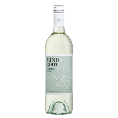 Mind & Body Lower Alcohol Pinot Grigio bottle 8.5% ABV, front view